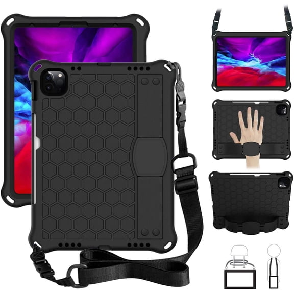Kids Case for iPad Pro 11" 2022/2021/2020/2018, Light Weight EVA Shockproof Case with Handle Stand Strap, & Shoulder Belt for iPad Pro 11 4rd/3rd/2nd/1st Generation