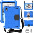 thumbnail image 1 of Kids Case for iPad mini 7th Generation (A17 Pro) 2024 8.3", EVA Cover with Soft Portable Wristband Shockproof Heavy Duty Protection Durable Encasing,with Shoulder Strap for iPad mini 2024 - Blue, 1 of 6