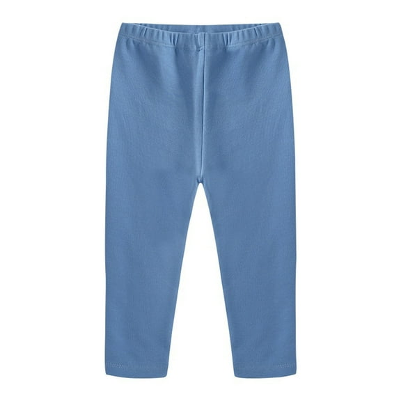 Kids Casual Athletic Pull-On Pants New Kids Unisex Cotton Casual Solid Color Bottom Pants Toddler Boys Girls Comfort Warm Basic Trousers Sweatpants Girls Leggings New Blue 120