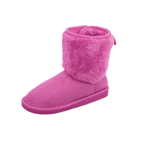 Kids Casual Faux Fur Snow Boots Boys Girls Winter Warm Boots Outdoor Fuchsia 12