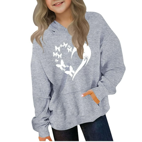 Kids Casual Long Sleeve Hooded Sweatshirt Solid Color Pullover Top Fleece Lined Comfort Wear for Boys Girls Fall Winter Kids Hooded Sweatshirt