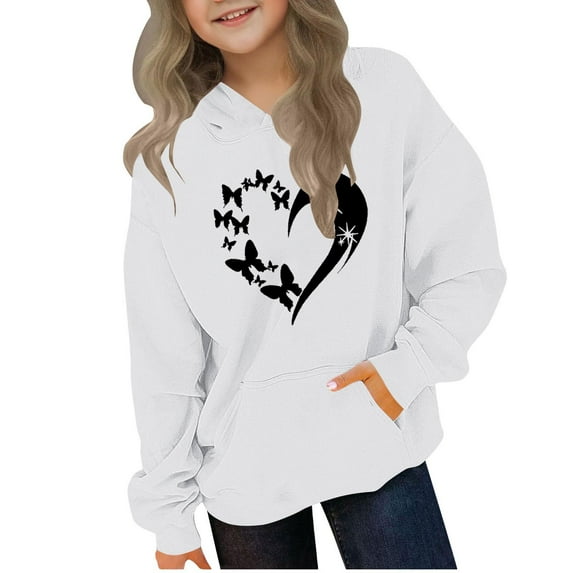 Kids Casual Long Sleeve Hooded Sweatshirt Solid Color Pullover Top Fleece Lined Comfort Wear for Boys Girls Fall Winter Kids Hooded Sweatshirt