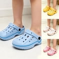 thumbnail image 1 of Kids Casual Platform Clogs Toddler Lightweight Clogs for Indoor Outdoor, Quick-Dry EVA Slippers with Adjustable Heel Strap, Summer Beach & Home Shower Shoes for Boys Girls Yellow 6-7 Years, 1 of 8