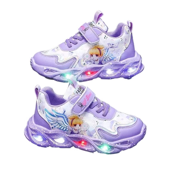 Kids Casual Shoes Girls Cartoon Breathable Non-Slip LED Light Sneakers Unisex Luminous Sneakers for Girls Sport Running Shoes Girl Birthday Present Comfortable & Playful Kids Shoes