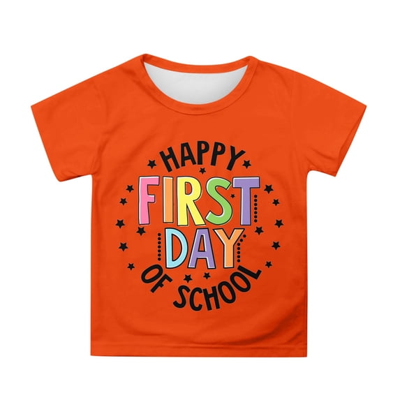 Kids Casual Short Sleeve Crew Neck T-Shirt, Soft Breathable Cotton Basic Daily Tops, Relaxed Fit Lightweight Summer Tees for Boys Girls Back To School Outdoor Daily Wear