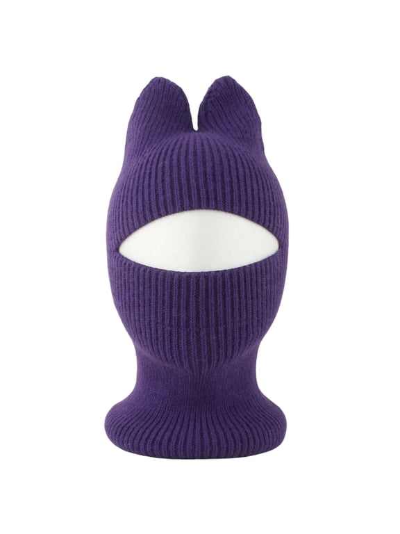 Kids Cat Ear Knit Balaclava Hat Winter Ski Mask Face Cover Warm Pullover Cap for Girls Boys Outdoor Sports Gift for Cold Days Snow Day Essentials