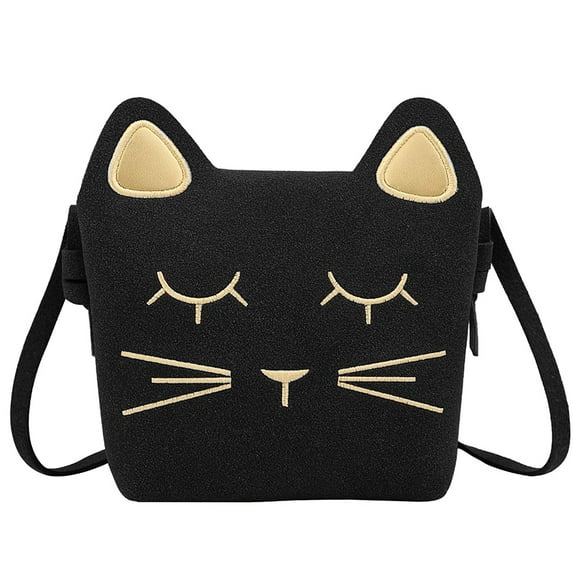 Kids Cat Purse for Little Girls Toddlers Wallet Crossbody Bag,Black