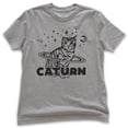 thumbnail image 1 of Kids Caturn Shirt, Youth Kids Boy Girl T-Shirt, Cat T-shirt, Kitten Shirt, Cat Lover Shirt, Dark Heather Gray, Medium, 1 of 4