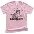 thumbnail image 1 of Kids Caturn Shirt, Youth Kids Boy Girl T-Shirt, Cat T-shirt, Kitten Shirt, Cat Lover Shirt, Light Pink, Small, 1 of 4