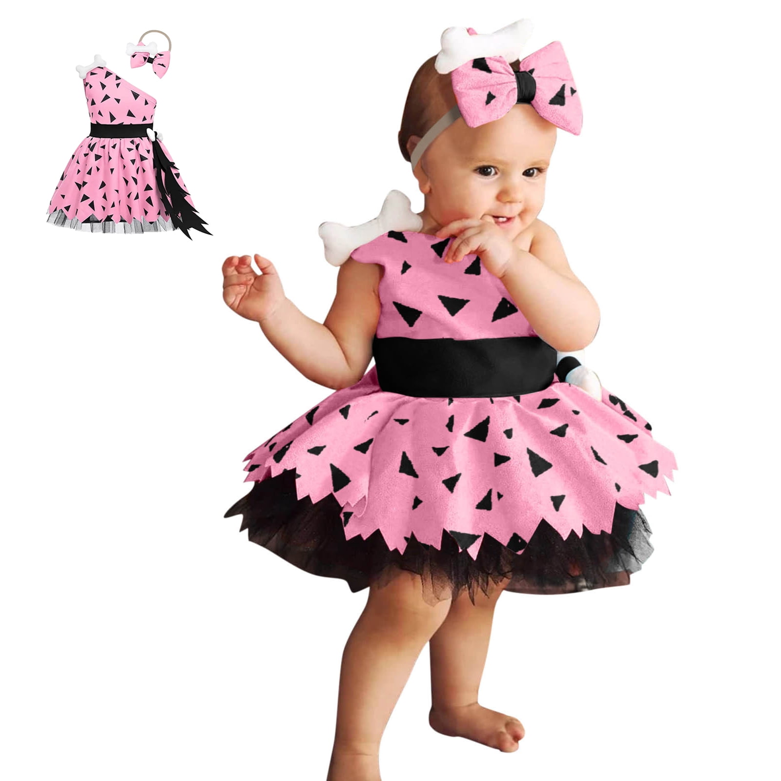 Kids Caveman Dog Bones Historical Stone Age Toddler Girls Halloween ...