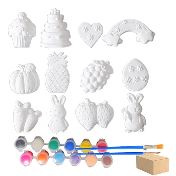 Kids Ceramic Painting Plaster Doll Toy Diy Coloring Graffiti Crafts Kits For Kindergarten