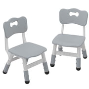 Kids Chair, 2 Pack 3-Level Height Adjustable Plastic Toddler Chairs for Children Boys Girls Age 2-6, Spine Protection Seating with Non-Slip Foot Covers for Home Classroom Nursery, Dark Grey