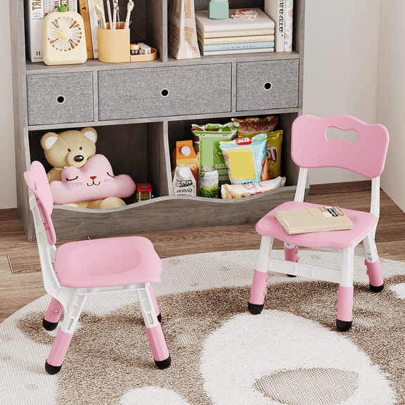Kids Chair, 3-Level Height Adjustable Toddler Chair for Ages 2-6, Plastic Kids Chairs for Home, Classroom, Nursery, 2-Pack