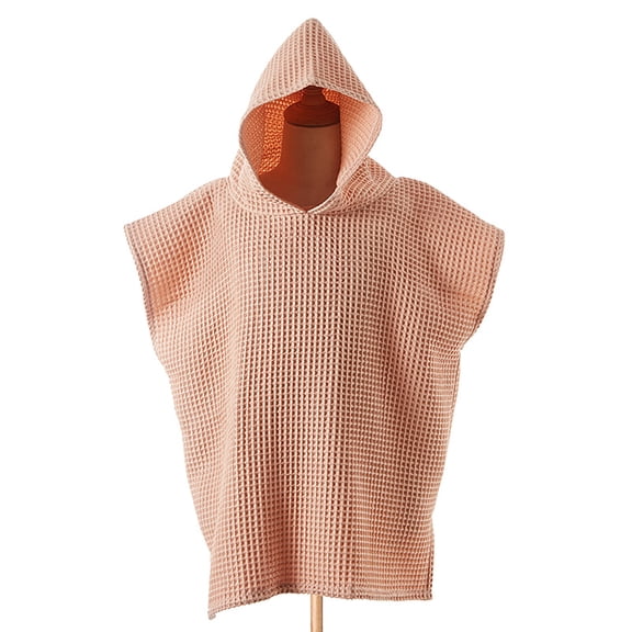 Kids Changing Robe Surf Poncho, Kids Beach Towels for Teens, Microfiber Hooded Wearable Swim Towel Boys Girls Teenagers Orange 3-8 Years
