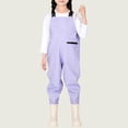 thumbnail image 1 of Kids Chest Waders Boys Girls Waterproof Rain Pants With Attached Boots Adjustable Suspenders Front Zipper Pocket Lightweight Overalls For Fishing Mud Play Back to School, 1 of 5