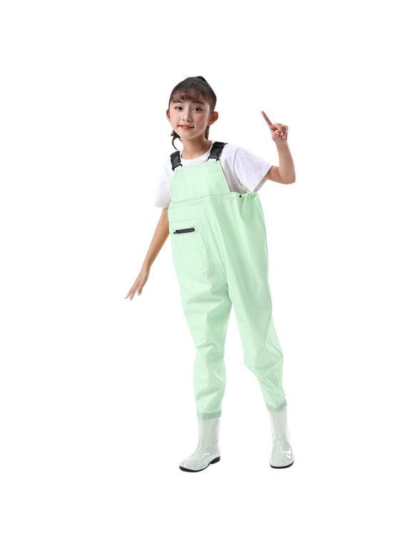 Kids Chest Waders Youth Fishing Waders For Toddler Children Water Proof & Fishing Waders With Boots Boys Romper Jumpsuit 10 Years-11 Years