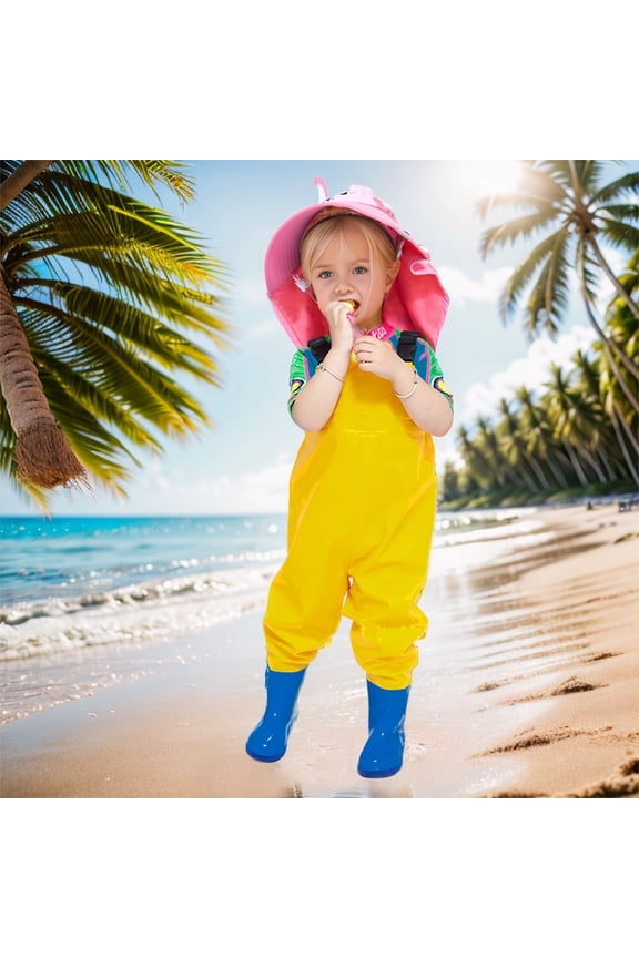 Kids Chest Waders Youth Fishing Waders Waterproof Unisex Waders with Rain Boots Wader Boots Size 11-12