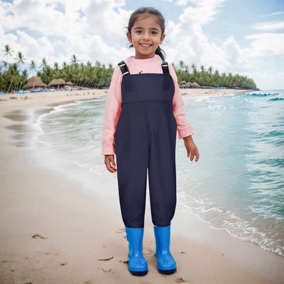 Kids Chest Waders Youth Fishing Waders for Toddler Children Water Proof Chest Waders with Insulated Boots Kid Waders for Boys Girls 11-12