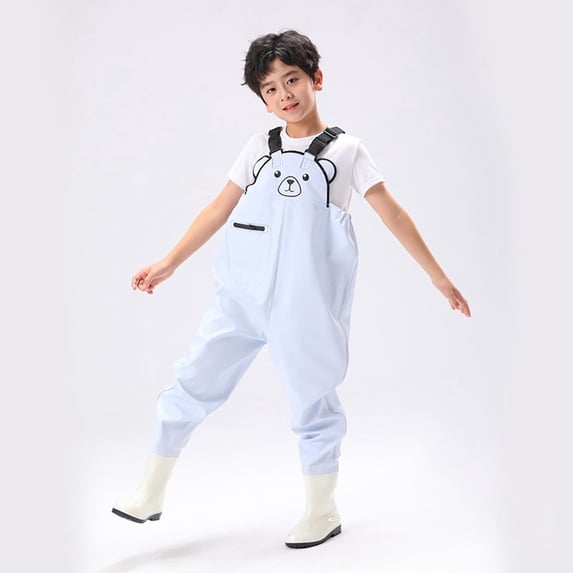 Toddler Kids Chest Waders Youth Fishing Waders for Toddler Children Waterproof Trousers with Boots Waders for Boys Girls 9-10