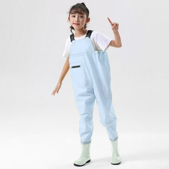 Kids Chest Waders for Toddler Children Youth Fishing Waders Toddler Children Hunting Wader Water Proof with Boots Boys Waders 13-14