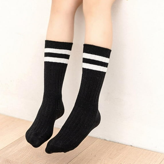 Kids Child Cotton Stripes Sport Soccer Team Socks Uniform Tube Cute Knee High Stocking for Boys Girls