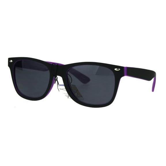Kids Child Size Classic Pop Color Matte 2 Tone Horn Rim Sunglasses Purple