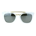 thumbnail image 1 of Kids Child Size Color Mirror Plastic Retro Metal Bridge Horned Sunglasses White Mirror, 1 of 4