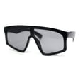thumbnail image 1 of Kids Child Size Fashionable Flat Top Shield Plastic Pop Sunglasses All Black, 1 of 4