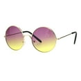 thumbnail image 1 of Kids Child Size Hippie Round Circle Lens Tie Dye Gradient Metal Sunglasses Purple Yellow, 1 of 4
