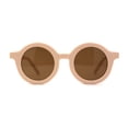 thumbnail image 1 of Kids Child Size Thick Plastic Round Circle Lens Retro Sunglasses Beige Brown, 1 of 4