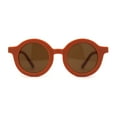 thumbnail image 1 of Kids Child Size Thick Plastic Round Circle Lens Retro Sunglasses Orange Brown, 1 of 4