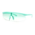 thumbnail image 1 of Kids Child Size Trendy Flat Top Shield Plastic Sport Sunglasses Mint, 1 of 4