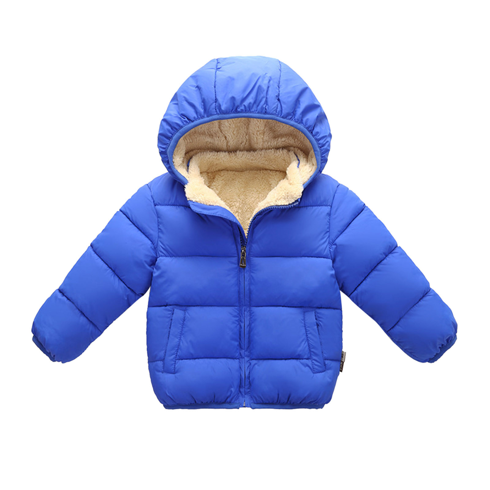 Kids Child Toddler Baby Boys Girls Solid Winter Hooded Coat Jacket Thick Warm Outerwear Clothes Outfits - image 1 of 5