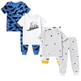 thumbnail image 1 of Kids Child Toddler Boy Pajamas Pj Set Short Sleeve Sleeve Snug Fit Soft & Cozy Sleepwear & Loungewear 3-Pack Size 2Y to 10Y, 1 of 7