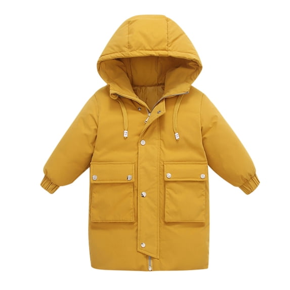 Kids Children Baby Winter Solid Warm Girls Boys Hooded Jackets Outerwear Coats