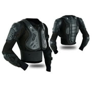 Kids Children Boys Girls Motorcycle Body Armour Jacket Dirt Bike Back Spine Chest CE Approved Protection Jacket All Black-4 (Years)