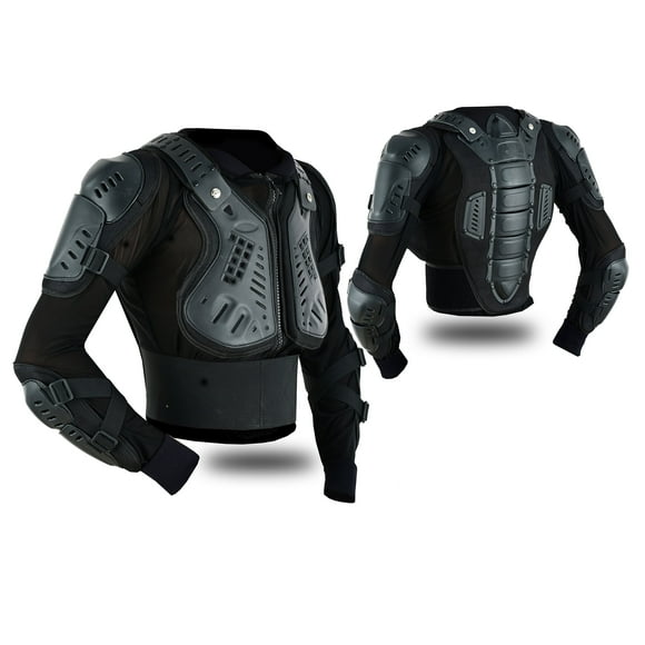 Kids Children Boys Girls Motorcycle Body Armour Jacket Dirt Bike Back Spine Chest CE Approved Protection Jacket All Black-4 (Years)