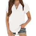 thumbnail image 1 of Kids Children Short Sleeved Solid Color V-Neck Casual T-Shirt Tops, 1 of 4