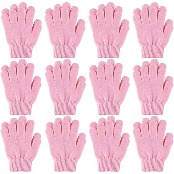 Kids Childrens Winter Stretch Magic Gloves Childrens Girls 6-Pack Pink - Toddler 2-5