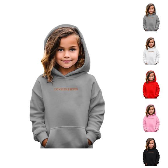 Kids Christian Hoodies Long Sleeve Fall Winter Bible Verse Hooded Sweatshirt with Pockets for Boys Girls Pullover Tops