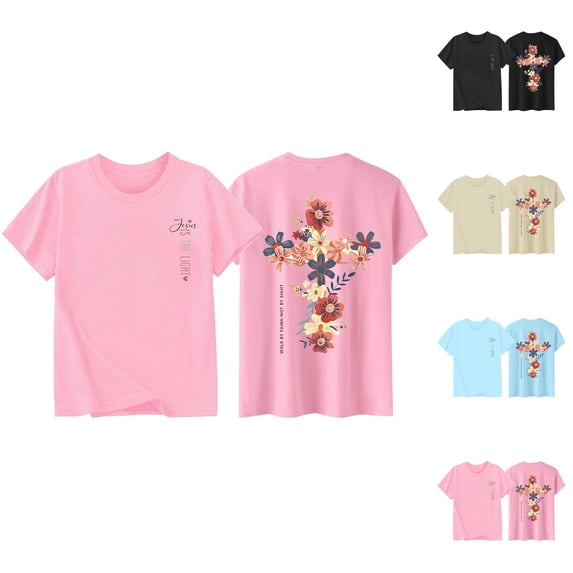 Kids Christian Shirts Short Sleeve Crewneck Jesus Is The Light Bible Verse Graphic T Shirt for Boys Girls 1-13 Years