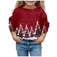 thumbnail image 1 of Kids Christmas Cartoon Fun Gift Casual Sweatshirt Xmas Novelty Christmas Light Casual Pullover Fall Sweatshirt Winter Fashion (Color:Red,Size:10-11 Years), 1 of 4