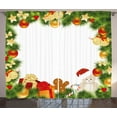 thumbnail image 1 of Ambesonne Christmas Curtains 2 Panel Set, Garland Bear Tree, 108" x 90", Multicolor, 1 of 3