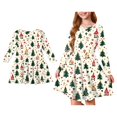 thumbnail image 1 of Kids Christmas Dresses for Girls Long Sleeve Classic Christmas Graphic A-Line Dresses Flowy Fall Dresses Christmas Dress Girls Size 7-8 Years, 1 of 5