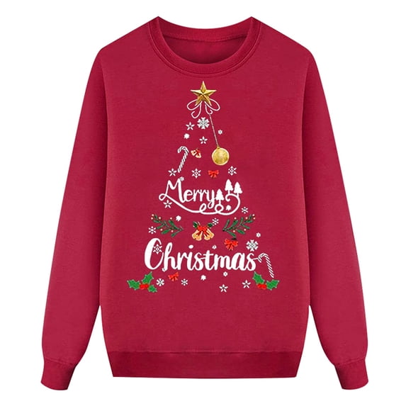 Kids Christmas Graphic Sweatshirt Classic Crewneck Long Sleeve Pullover Casual Fall Winter Top