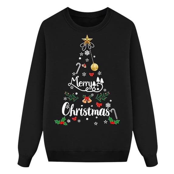 Kids Christmas Graphic Sweatshirt Classic Crewneck Long Sleeve Pullover Casual Fall Winter Top