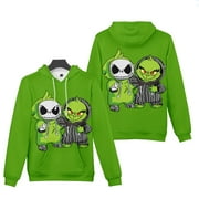 FASHIONMIO Kids Christmas Grinch Sweater Top Green Haired Grinch 3D Hoodie Comfortable Long Sleeve Sweatshirt for Men and Women