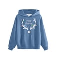 thumbnail image 1 of Kids Christmas Hoodie Sweatshirts Girls Boys Long Sleeve Festival Cute Hoodies Fashion Loose Pullover Shirts 7 Years, Blue, 1 of 2