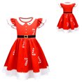 thumbnail image 1 of Kids Christmas Outfit Girl Flutter Sleeve Kids Girl Christmas Dress Girls Dress Size 9-10 Years, 1 of 8