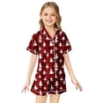 thumbnail image 1 of Kids Christmas Pajamas for Kids Silk Pajamas Girls Cute Print Long Sleeve Button-Down Nightwear Big Boys Pajamas 4-5 Years, 1 of 4